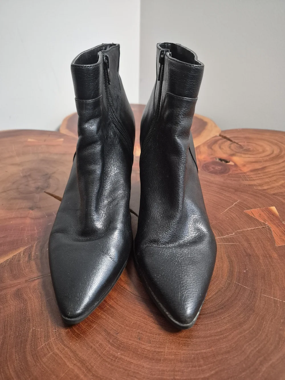 Nine West Lukeo Leather Pointed Toe Ankle Booties Black - 9.5